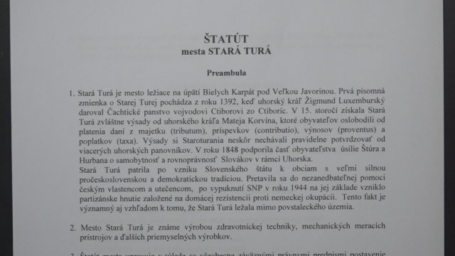 Stará Turá má nový štatút