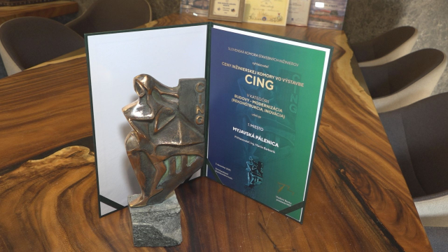 Myjavská pálenica získala Cenu Inžinierskej komory vo výstavbe – CING